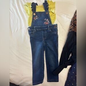 18m baby girl bundle outfits overalls and cheetah print